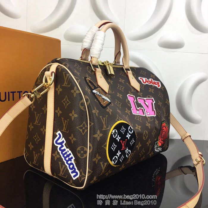 路易威登LV 頂級原單 官網限定款 Speedy 30手袋 都市包袋 可手提斜挎 多款印花與刺繡貼飾 M43989  YDH2355